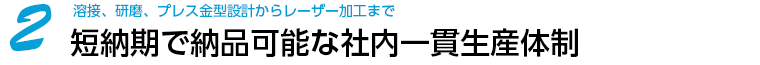 短納期で納品可能な社内一貫生産体制